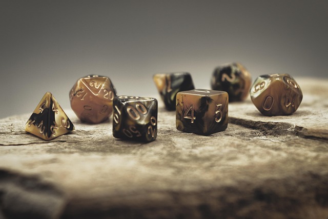 Dice on stone